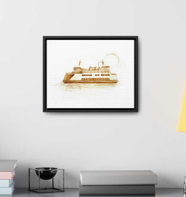 Mukilteo Ferry Framed Stretched Canvas Print