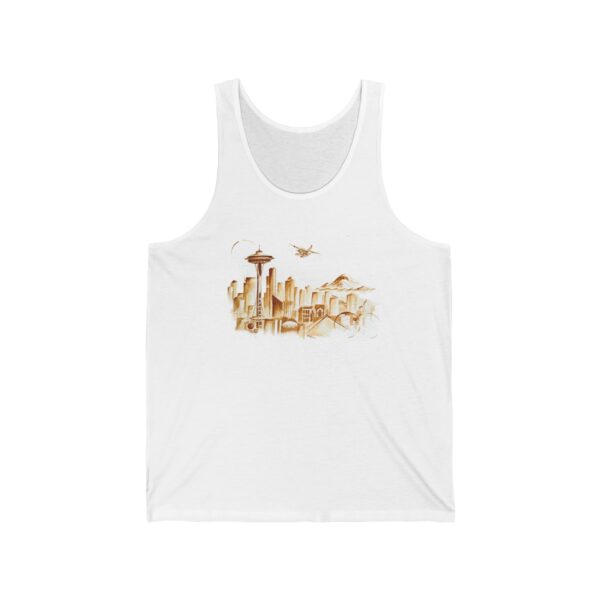 Seattle Skyline Coffee Art Unisex Jersey Tank Top