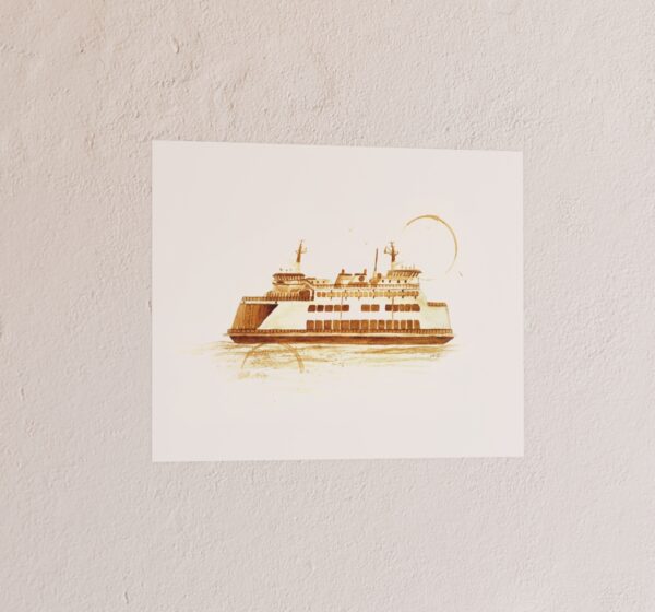 Mukilteo Ferry Coffee Art Print (Archival Matte)