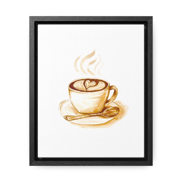 Latte Heart Framed Stretched Canvas Print - Image 2