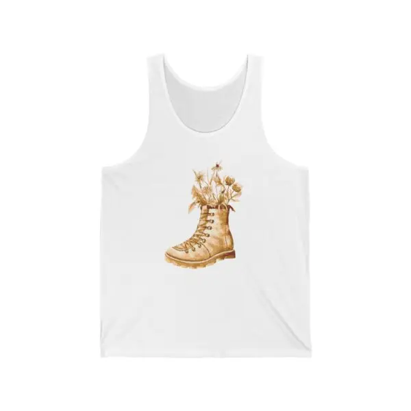 Flower Boot Coffee Art Unisex Jersey Tank Top