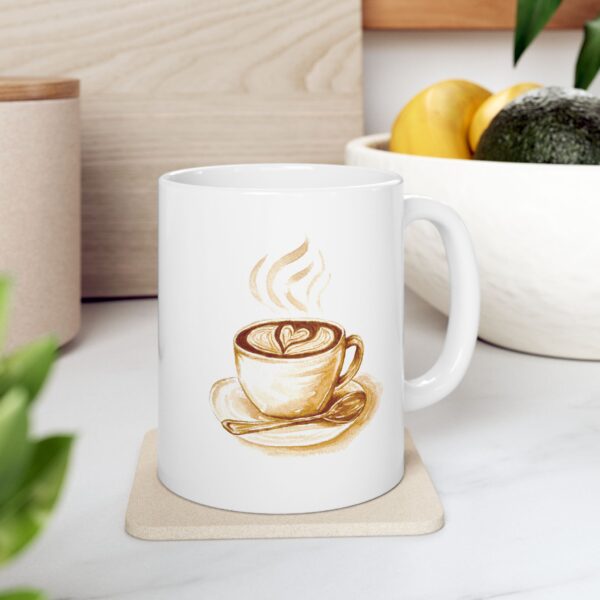 Latte Heart Coffee Mug, (11oz)