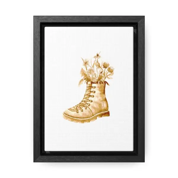 Wildflower Boot Framed Stretched Canvas Print - Image 2