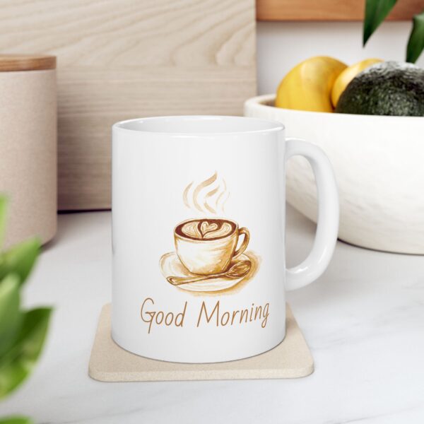 Good Morning Latte Heart Coffee Mug, (11oz) - Image 3