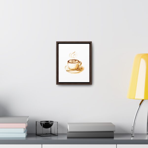 Latte Heart Framed Stretched Canvas Print - Image 4