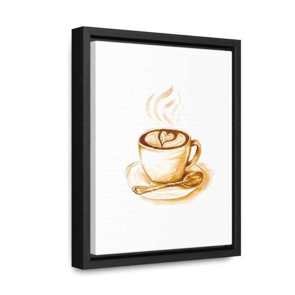 Latte Heart Framed Stretched Canvas Print - Image 3