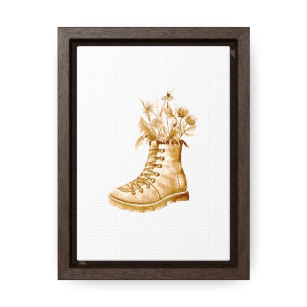 Wildflower Boot Framed Stretched Canvas Print