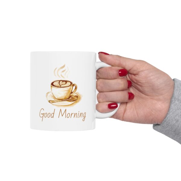 Good Morning Latte Heart Coffee Mug, (11oz) - Image 6