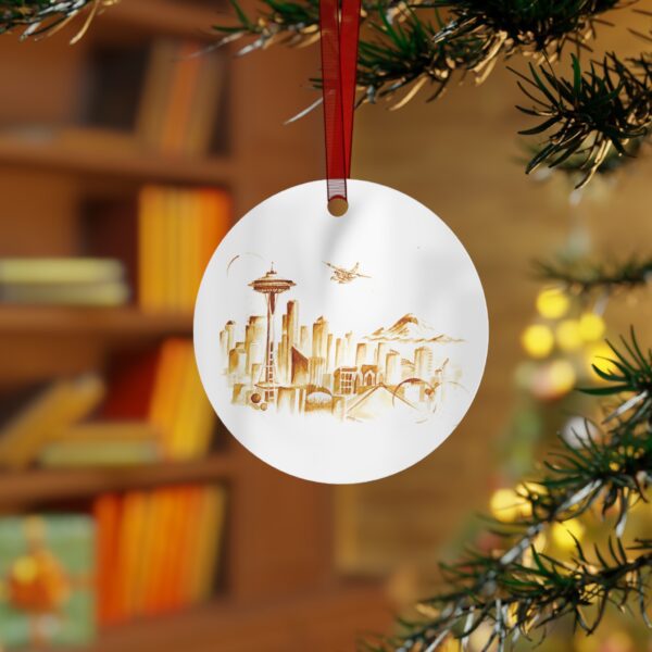 Seattle Skyline Metal Ornaments