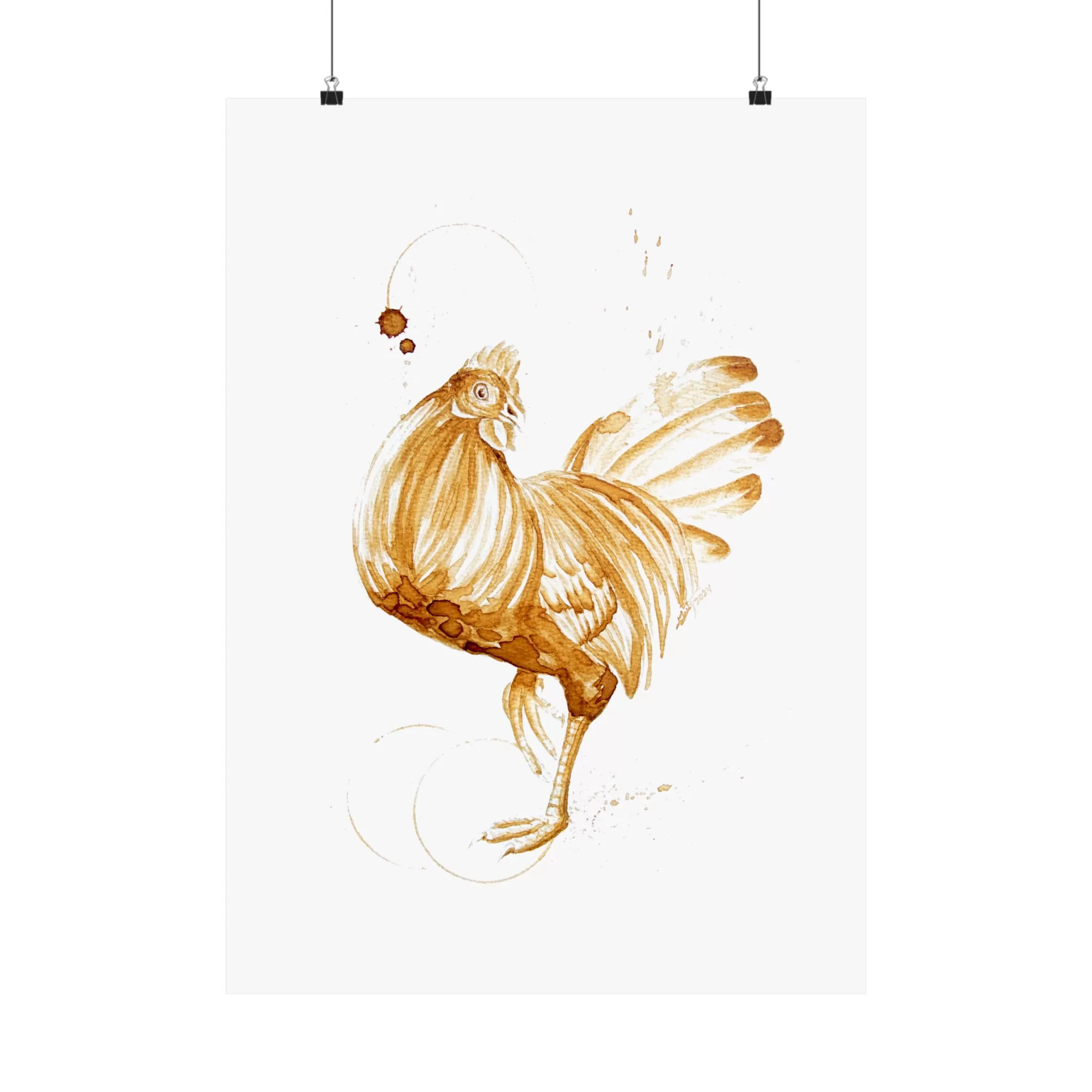 Chicken Coffee Art Archival Matte Print - Image 2