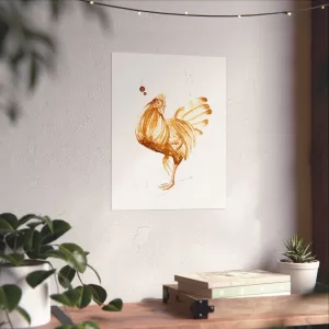 Chicken Coffee Art Archival Matte Print