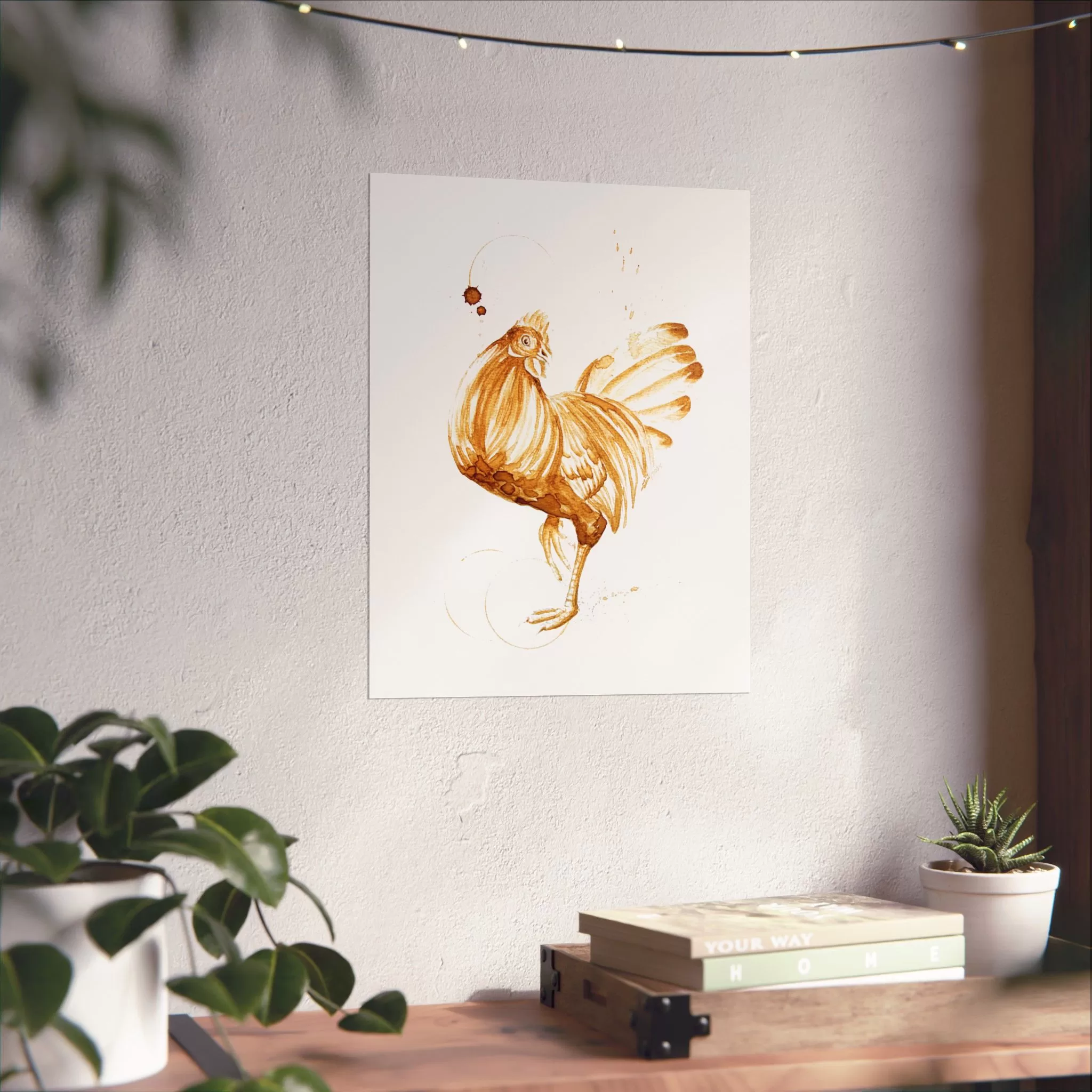 Chicken Coffee Art Archival Matte Print