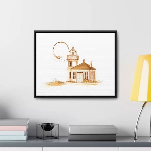 Mukilteo Lighthouse Coffee Art Framed Stretched Canvas Print - Image 5