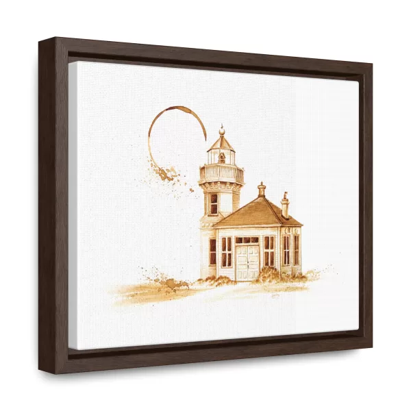 Mukilteo Lighthouse Coffee Art Framed Stretched Canvas Print - Image 2