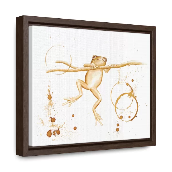 Northwest Tree Frog Coffee Art Framed Stretched Canvas Print - Image 2