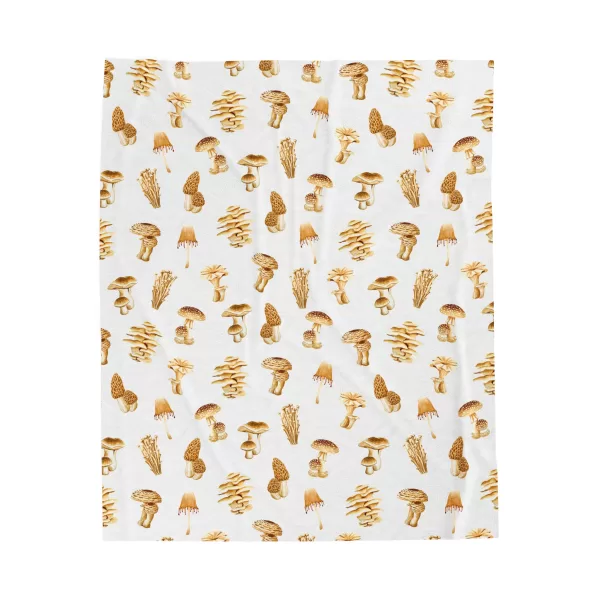 Mushroom Themed Pattern Velveteen Plush Blanket - Image 2